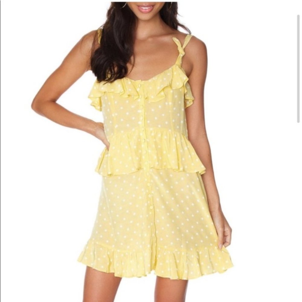 For Love and Lemons Limoncello Mini Dress Polka dot Size XS